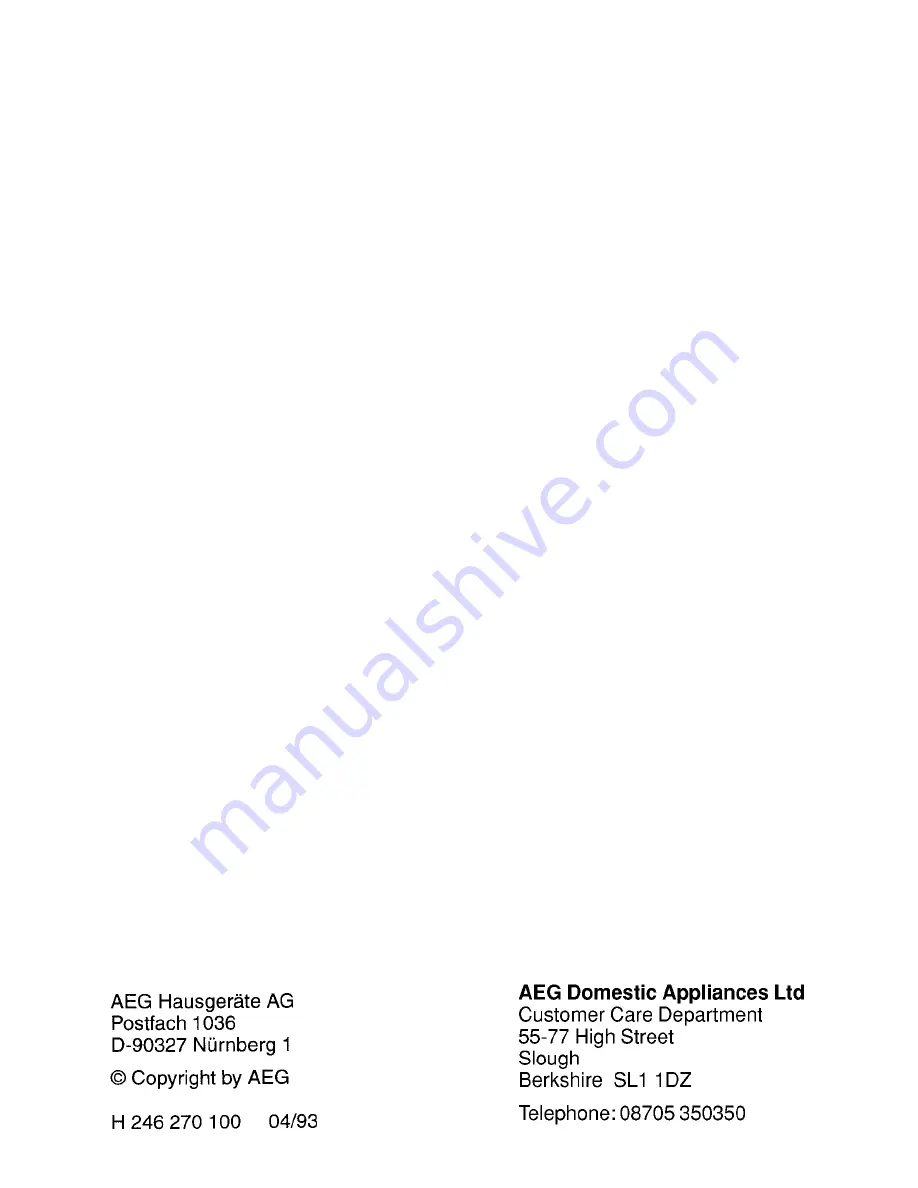 AEG Favorit Compact 525 Operating Instructions Manual Download Page 24