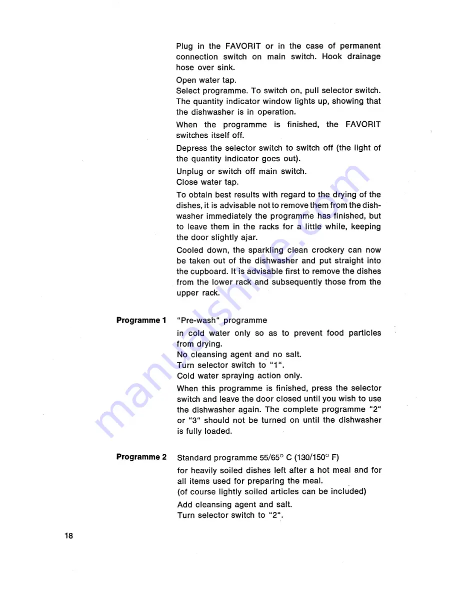 AEG Favorit S Operating Instructions Manual Download Page 18