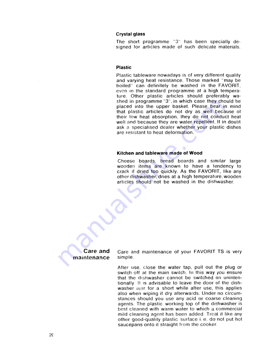 AEG Favorit TS Operating Instructions Manual Download Page 20