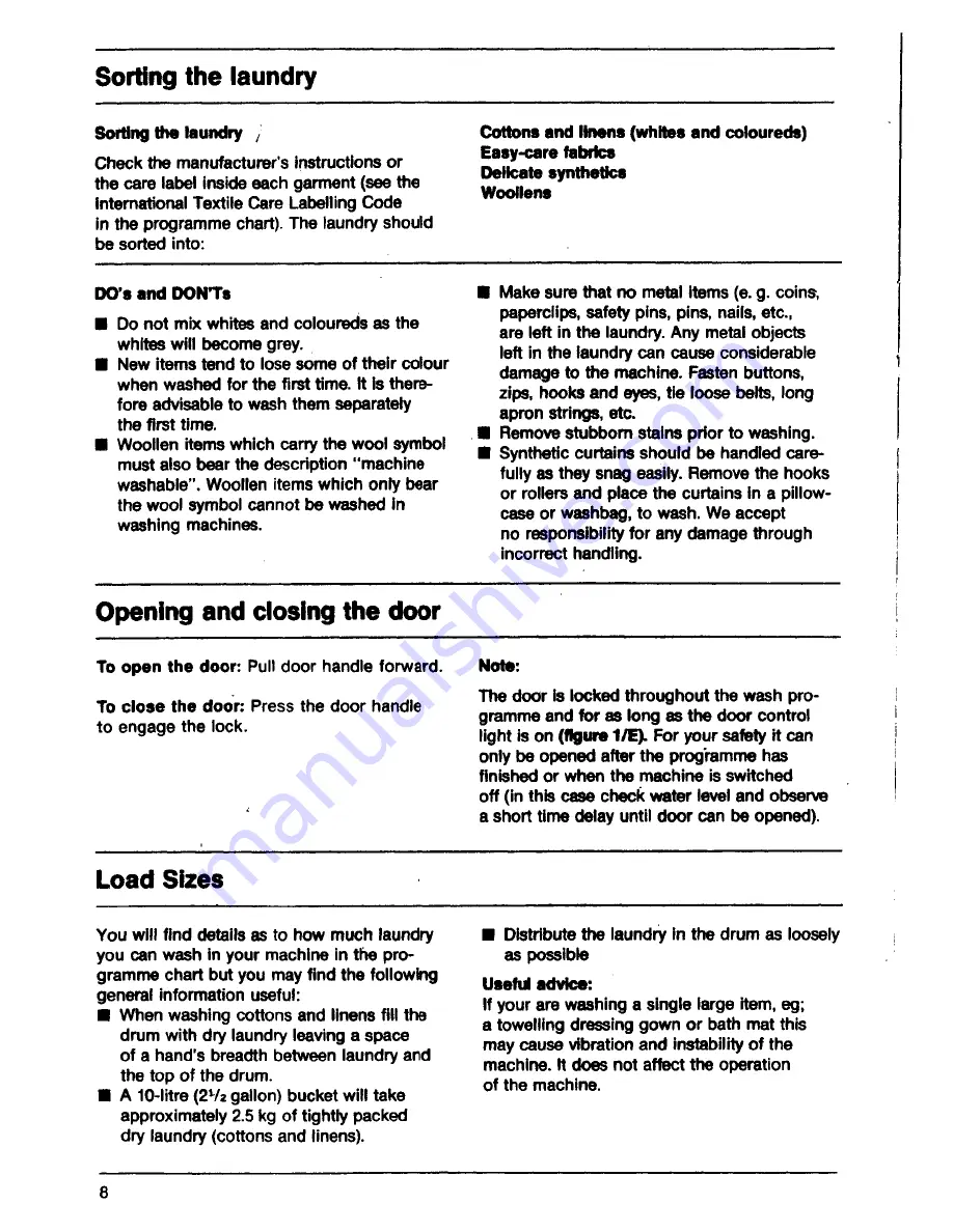 AEG Lavamat 541 electronic Operating Instructions Manual Download Page 8