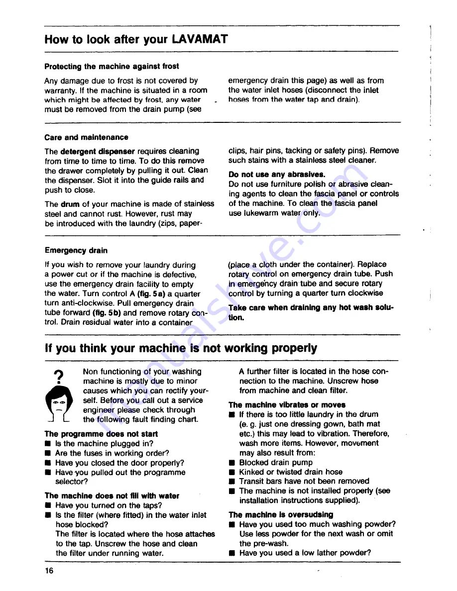 AEG Lavamat 541 electronic Operating Instructions Manual Download Page 16