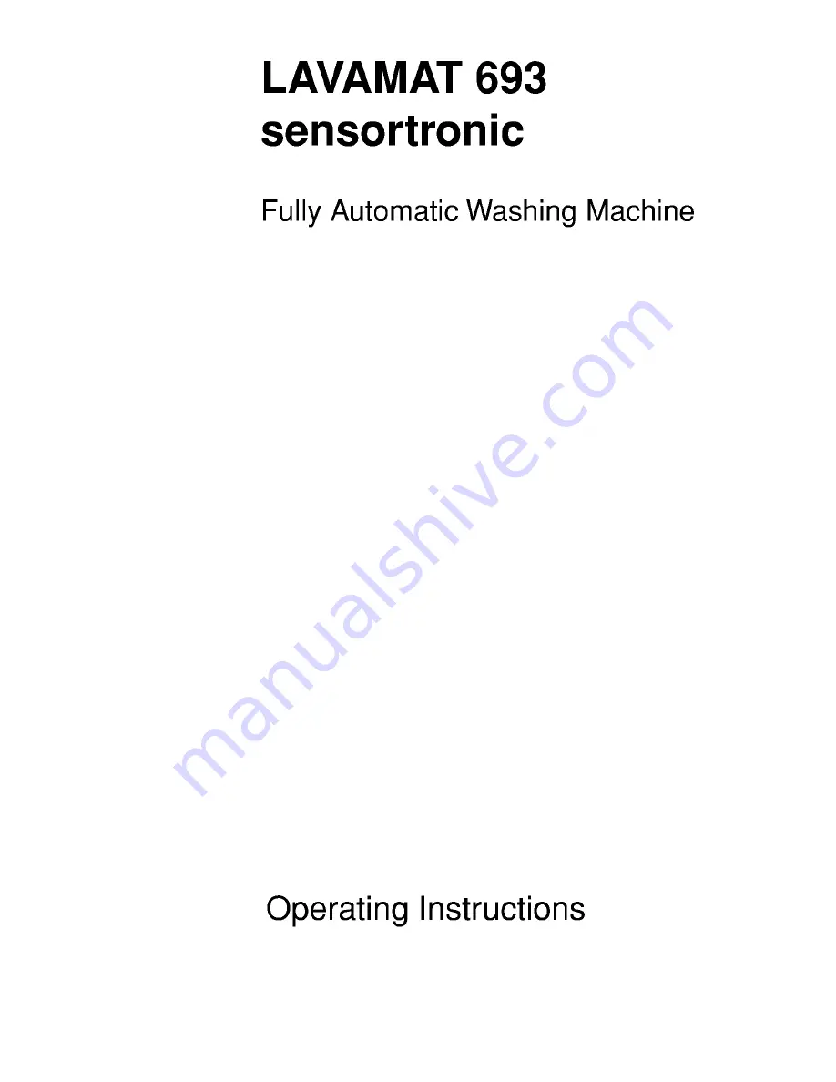 AEG Lavamat 693 sensotronic Скачать руководство пользователя страница 1