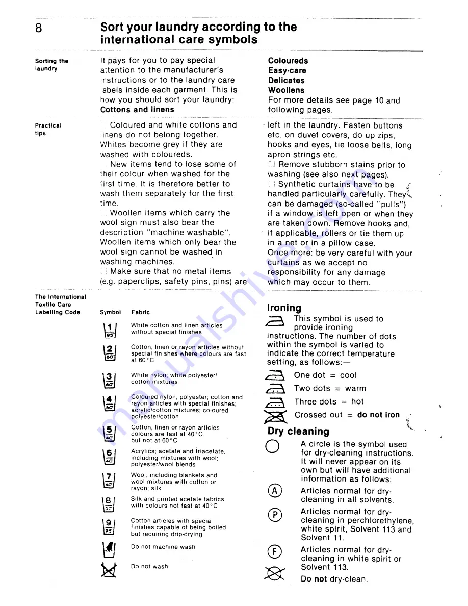 AEG Lavamat 804 TS Operating Instructions Manual Download Page 8