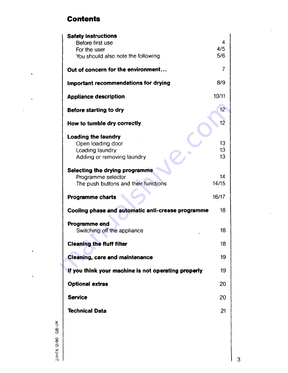 AEG Lavatherm 330 Electronic Operating Instructions Manual Download Page 3