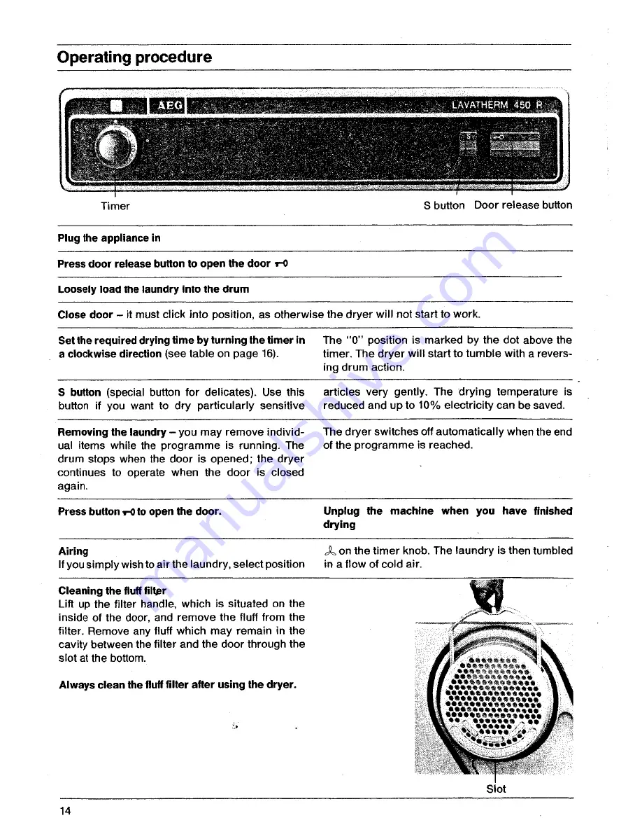 AEG Lavatherm 450 R Operating Instructions Manual Download Page 4