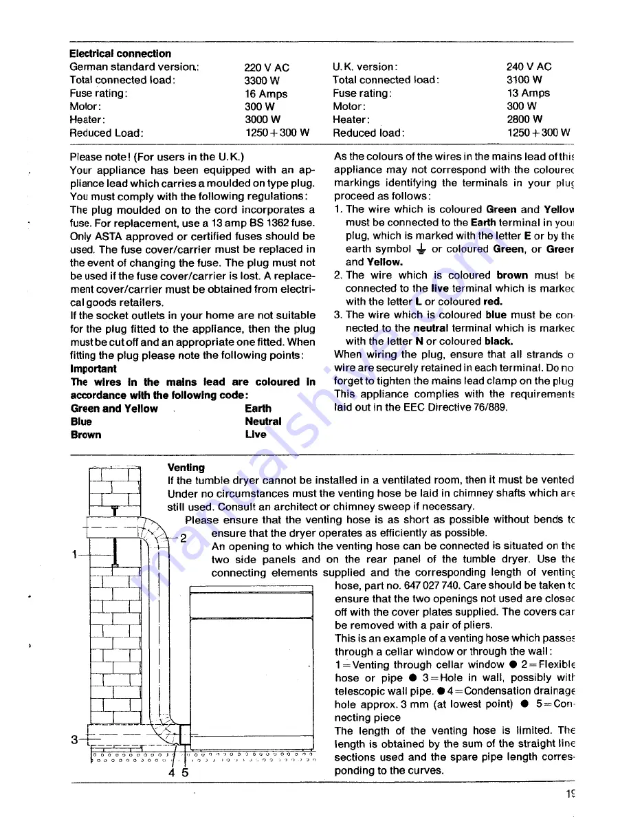 AEG Lavatherm 450 R Operating Instructions Manual Download Page 9