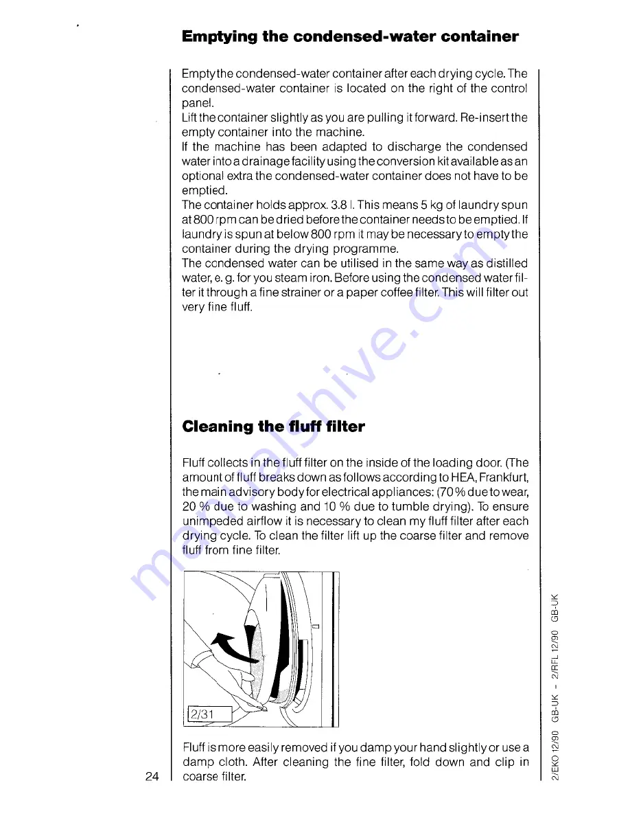 AEG lavatherm 540 microcomputer Operating Instructions Manual Download Page 24