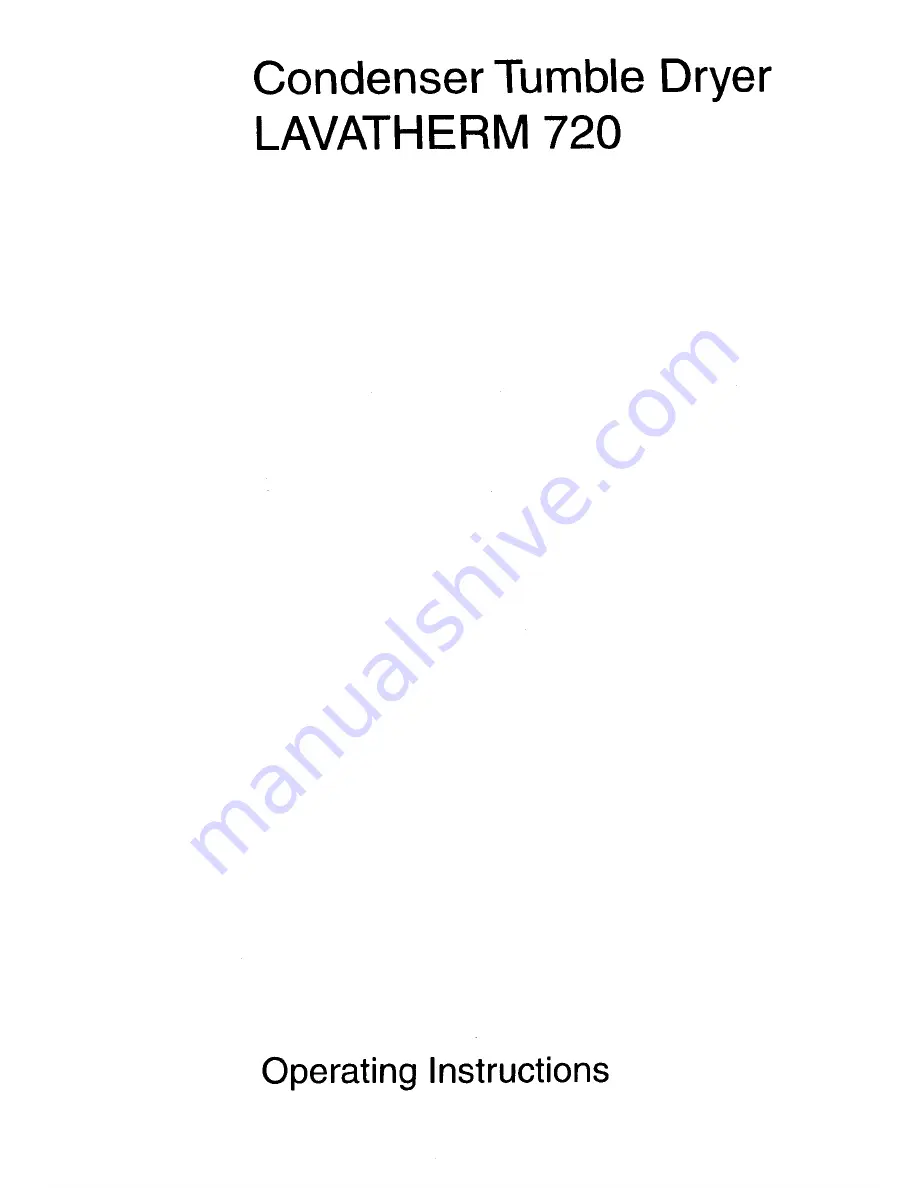 AEG Lavatherm 720 Operating Instructions Manual Download Page 1