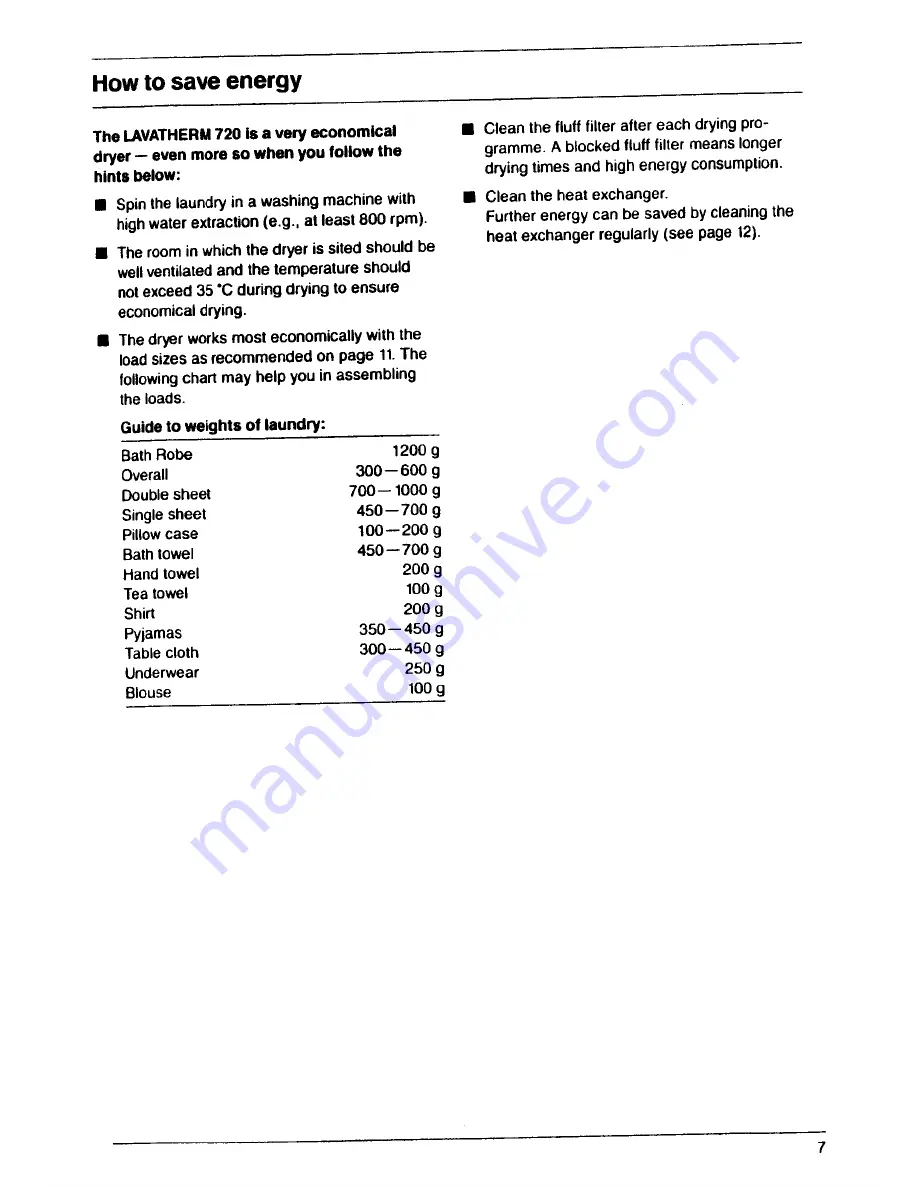 AEG Lavatherm 720 Operating Instructions Manual Download Page 7