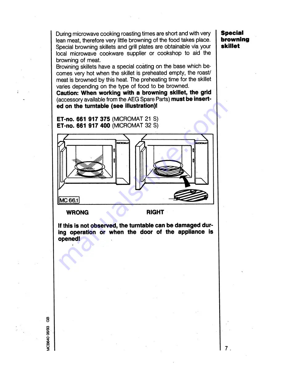 AEG Micromat 21S Operating Instructions Manual Download Page 7