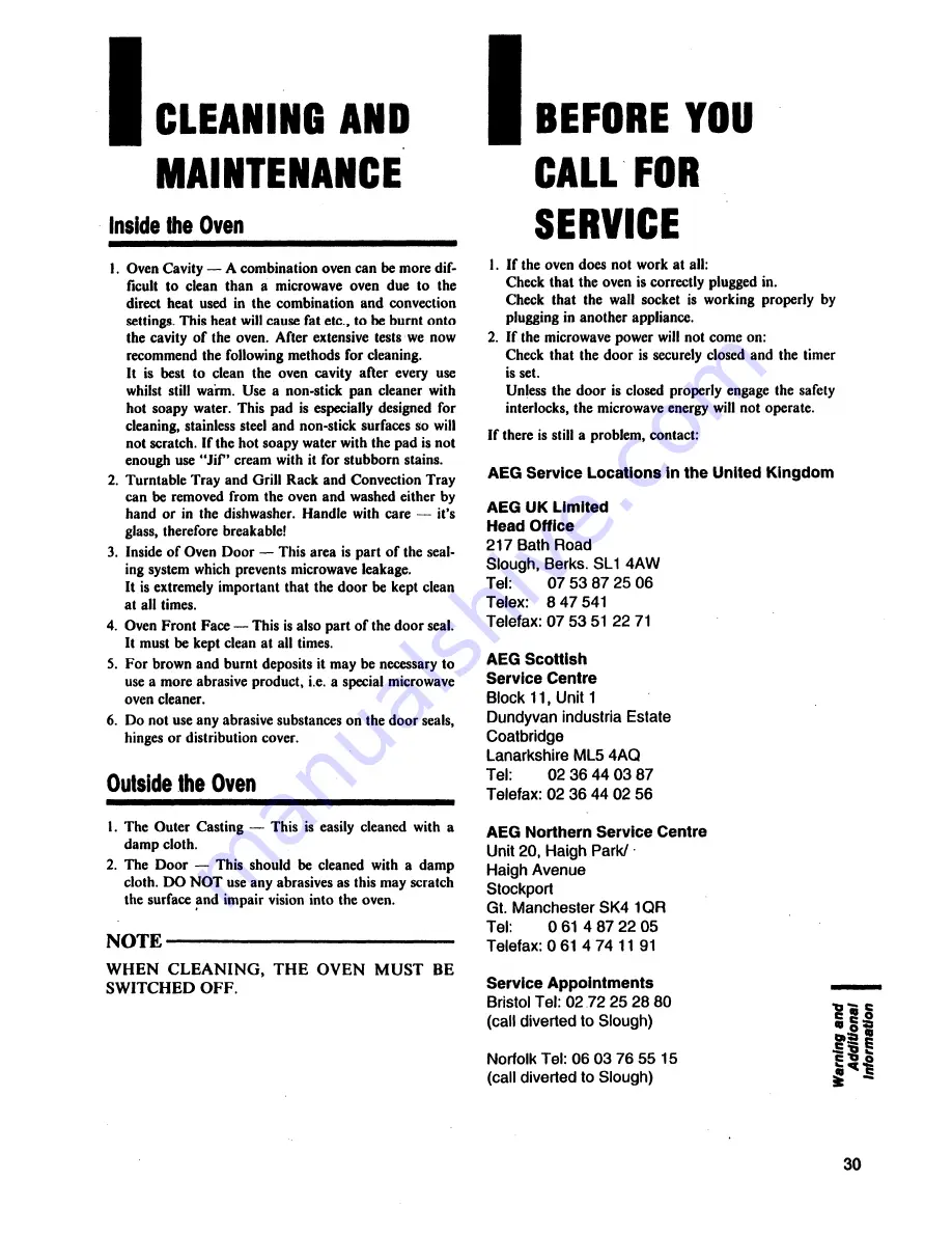 AEG MICROMAT-COMBI 32 TCS d/w Operating Instructions Manual Download Page 31