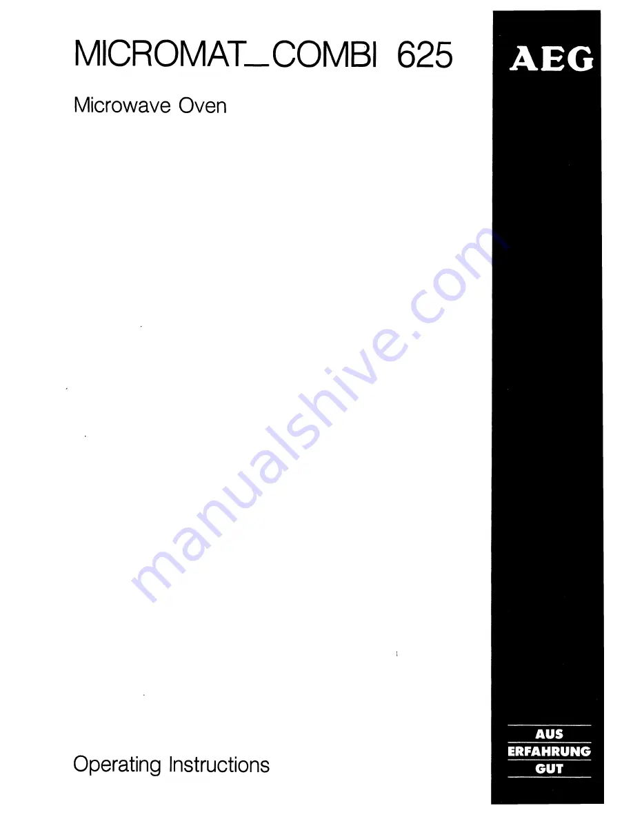 AEG MICROMAT COMBI 625 Operating Instructions Manual Download Page 1