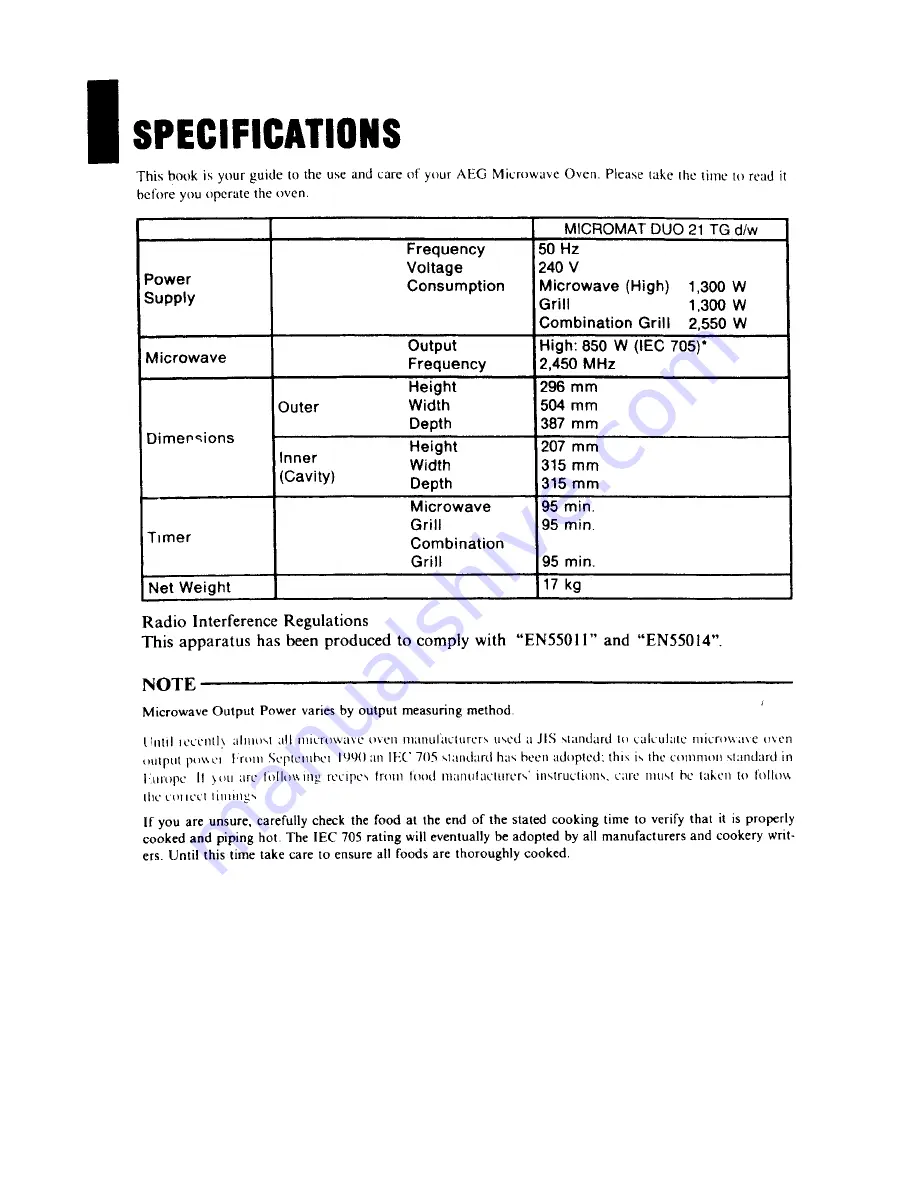 AEG Micromat-DUO 21TG d/w Operating Instructions Manual Download Page 26