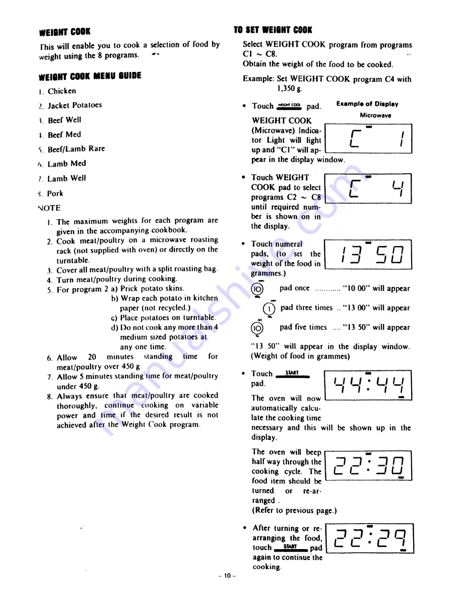 AEG Micromat-Duo 30 TG Operating Instructions Manual Download Page 10