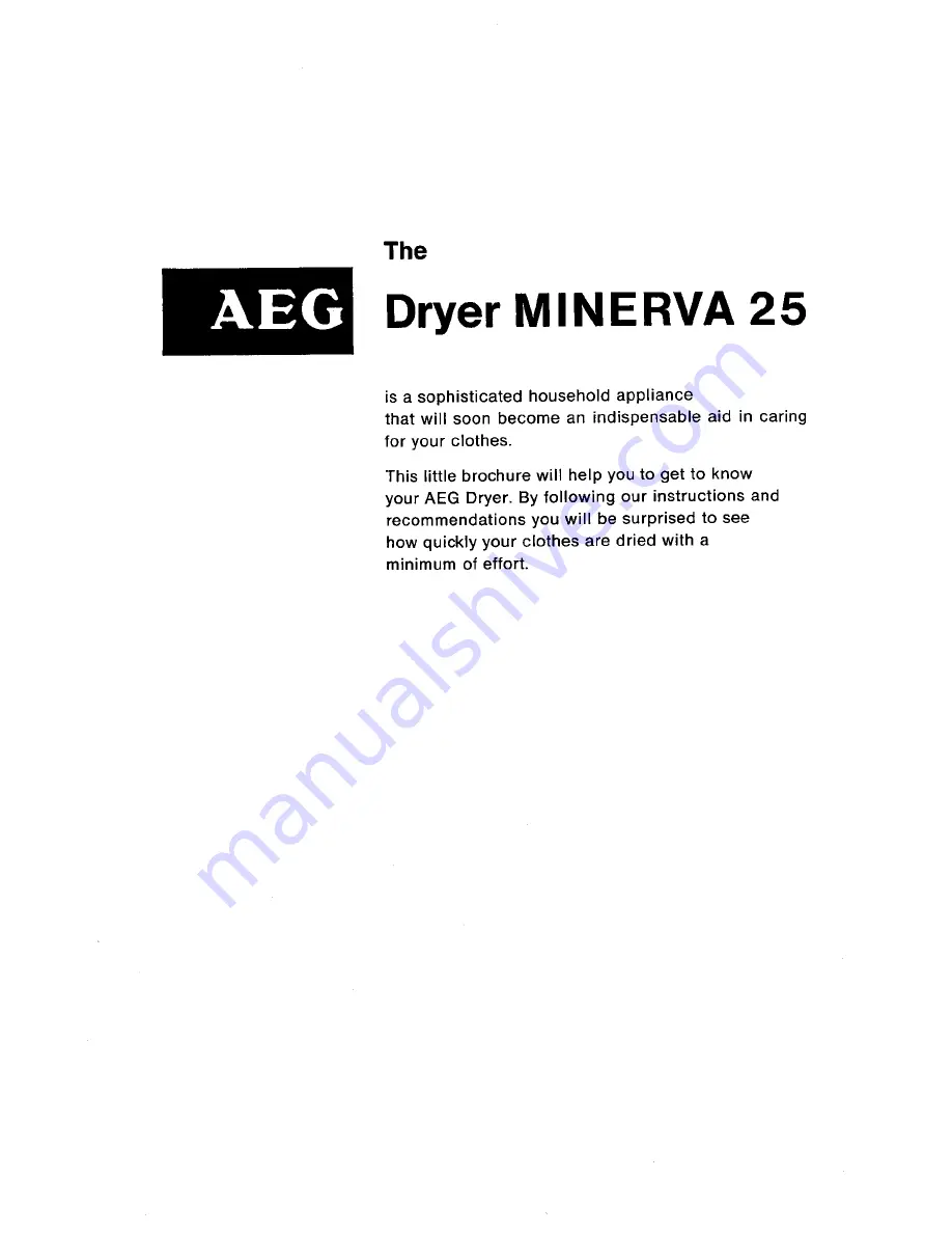 AEG Minerva 25 Connection And Operating Instructions Download Page 2