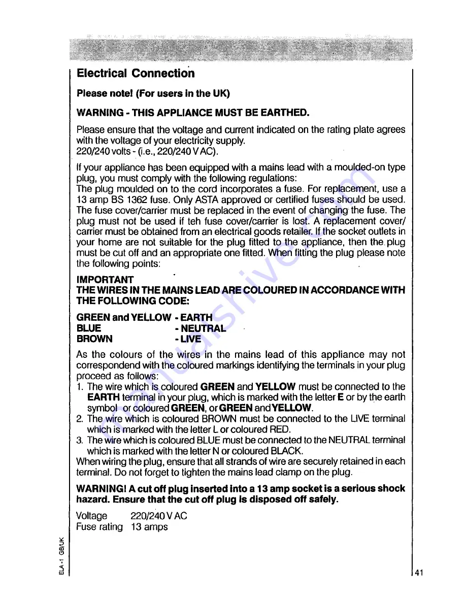 AEG OKO Favorit 4220 i Operating Instructions Manual Download Page 41