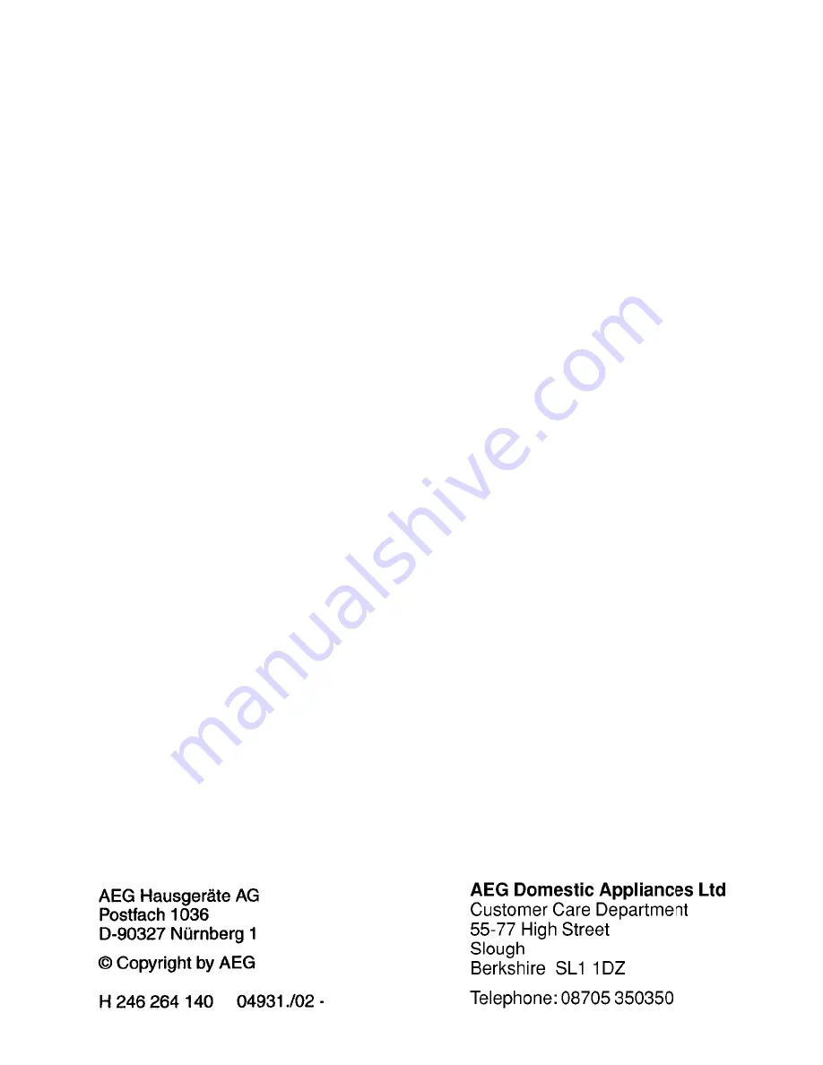 AEG OKO Favorit 446 Operating Instructions Manual Download Page 24