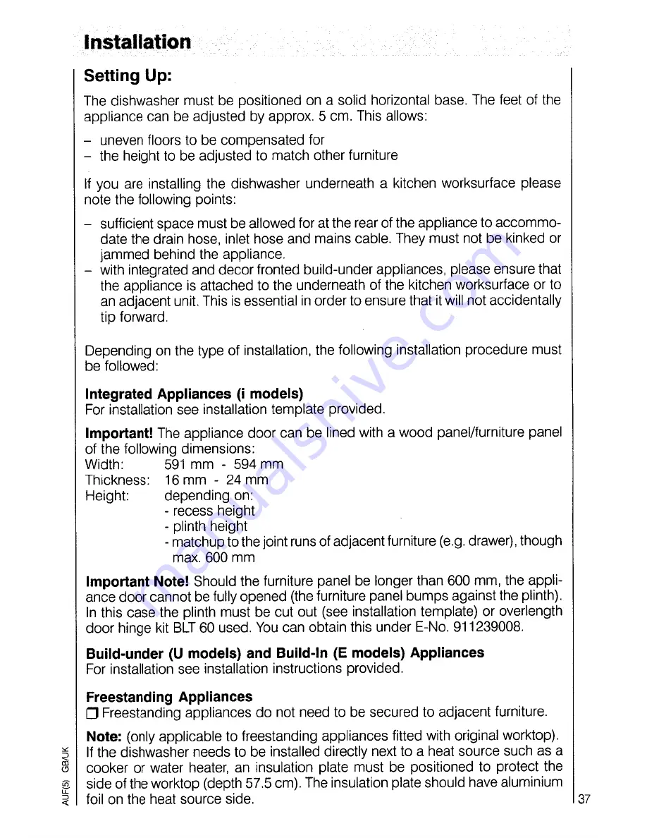 AEG OKO favorit 5040 Operating Instructions Manual Download Page 37