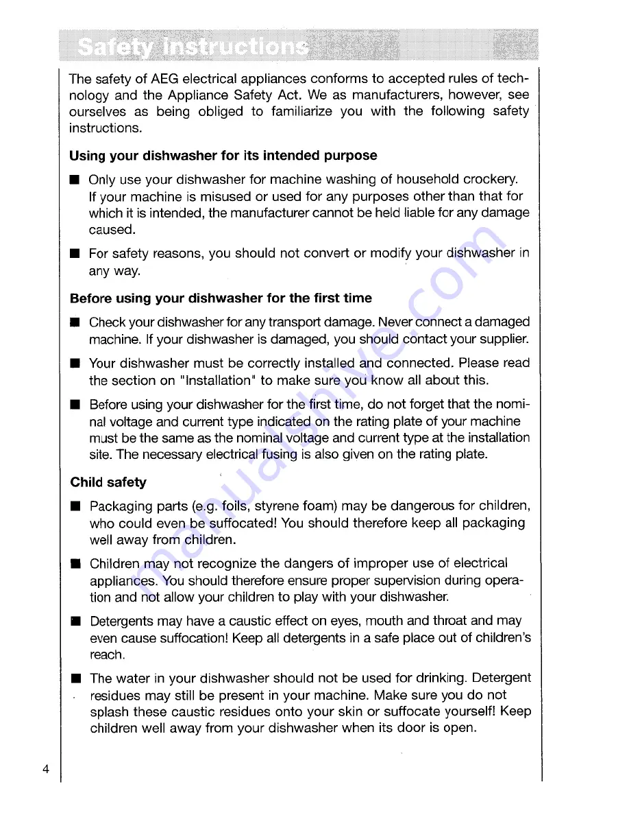 AEG OKO FAVORIT 5050 VI Operating Instructions Manual Download Page 4