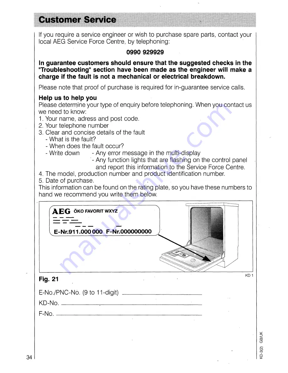 AEG OKO Favorit 6040 Operating Instructions Manual Download Page 34