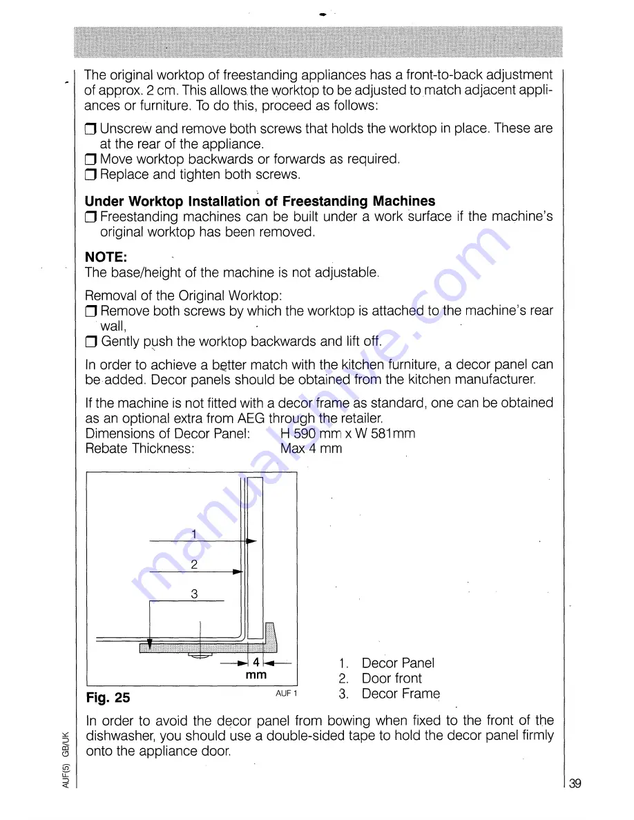 AEG OKO Favorit 6040 Operating Instructions Manual Download Page 39