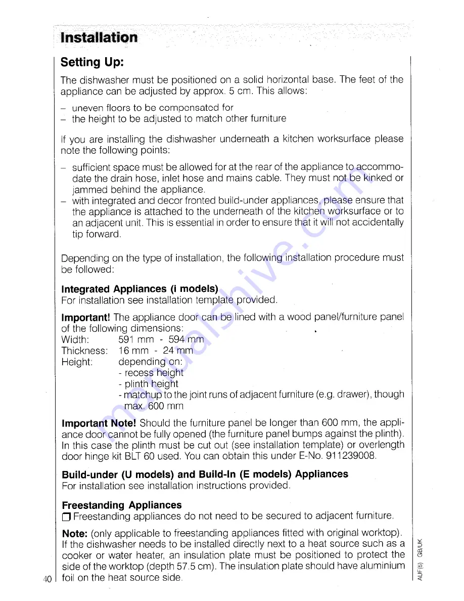 AEG OKO FAVORIT 6069 Operating Instructions Manual Download Page 40