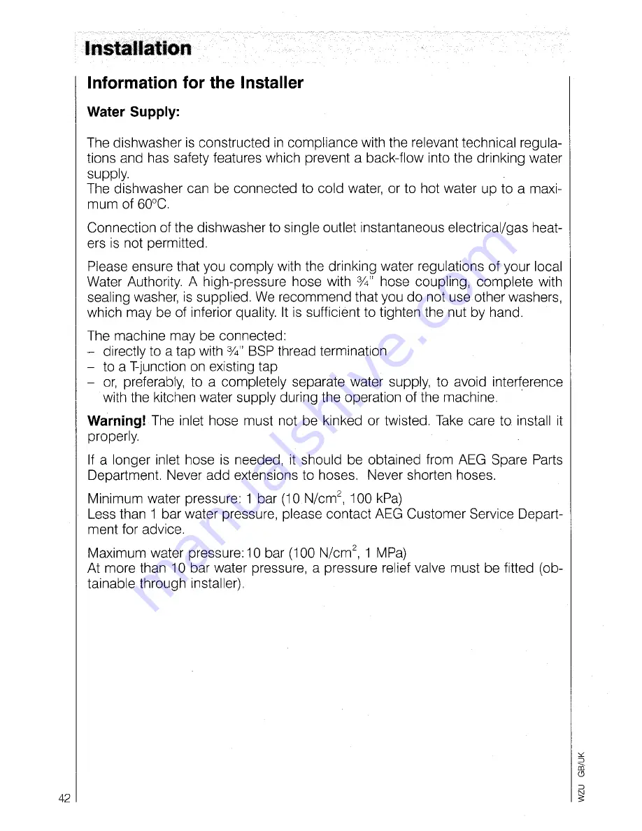 AEG OKO FAVORIT 6069 Operating Instructions Manual Download Page 42