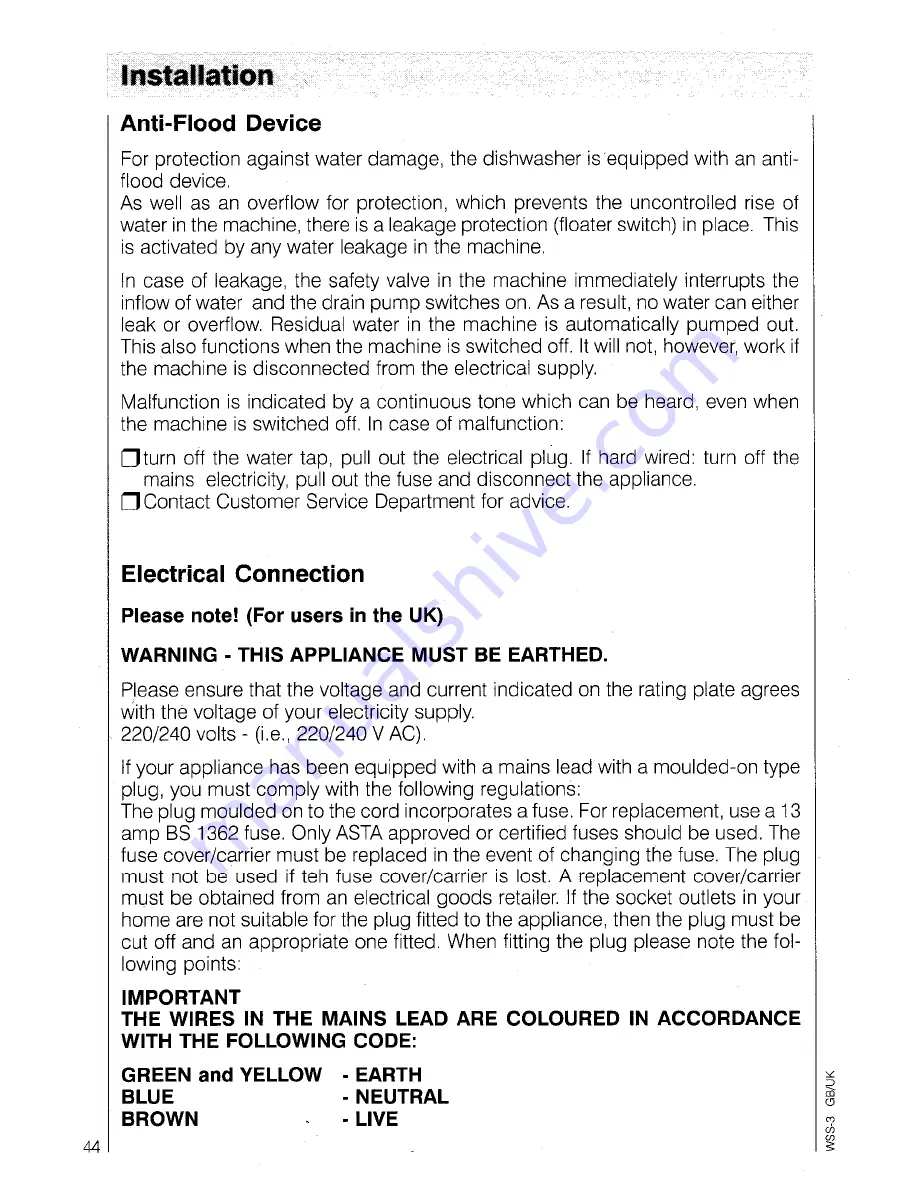 AEG OKO FAVORIT 6069 Operating Instructions Manual Download Page 44