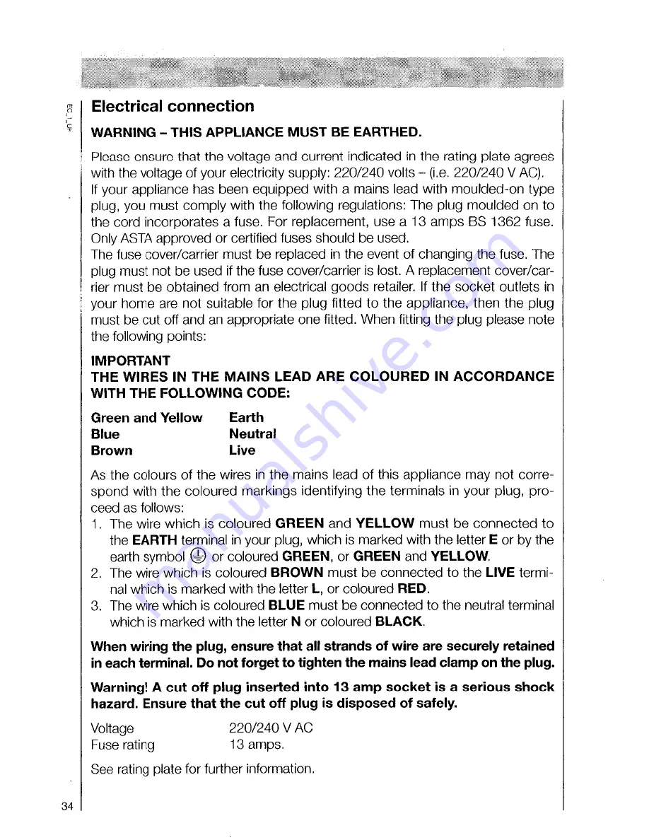 AEG Oko favorit 6470 Operating Instructions Manual Download Page 34