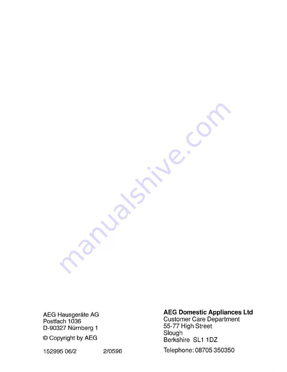 AEG Oko favorit 6470 Operating Instructions Manual Download Page 36