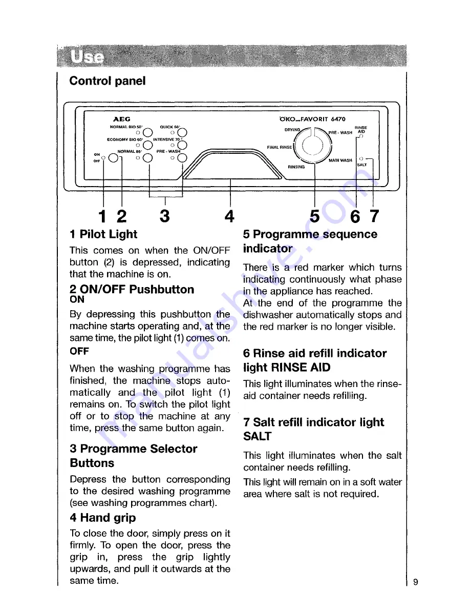 AEG OKO-Favorit 6470 Скачать руководство пользователя страница 9