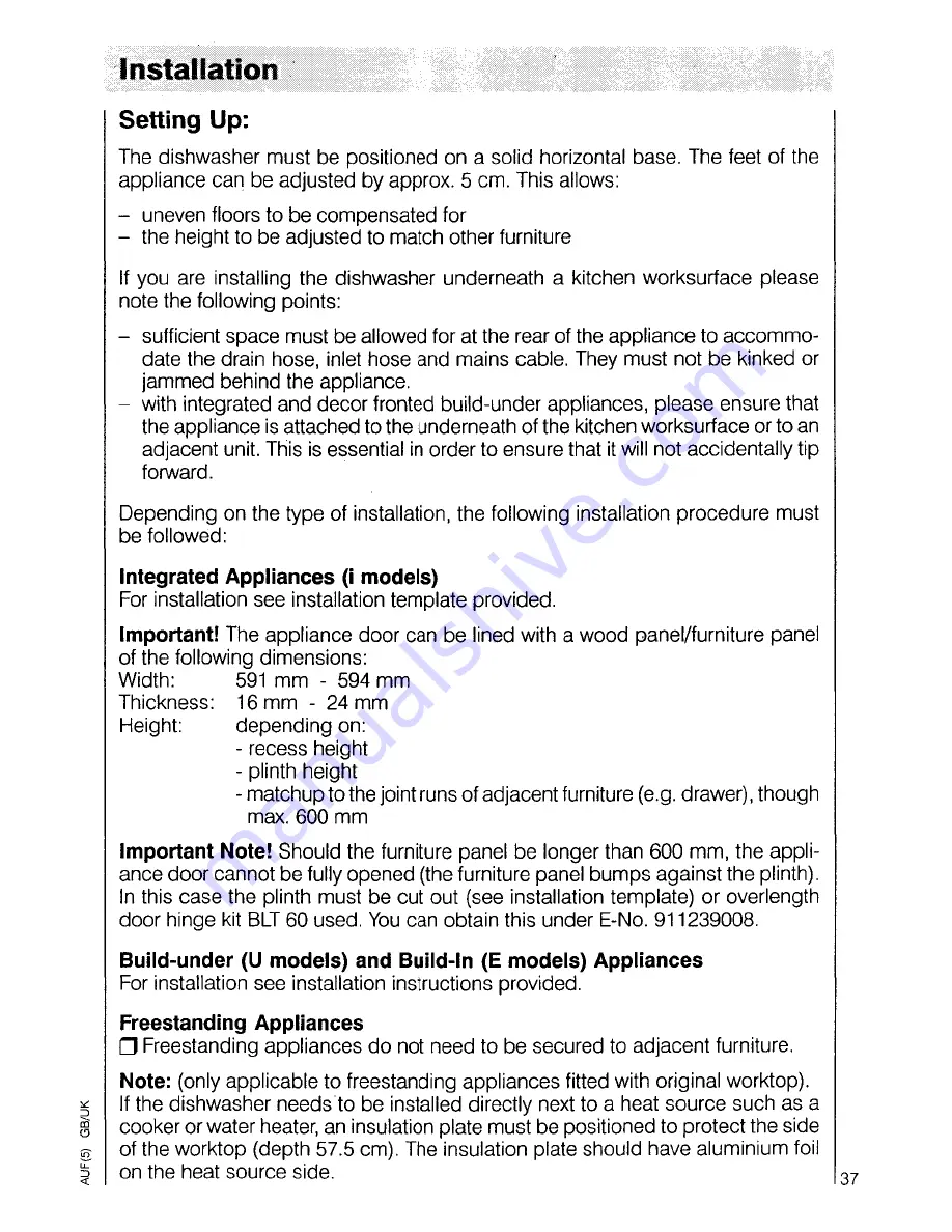 AEG OKO-Favorit 7080 Operating Instructions Manual Download Page 37