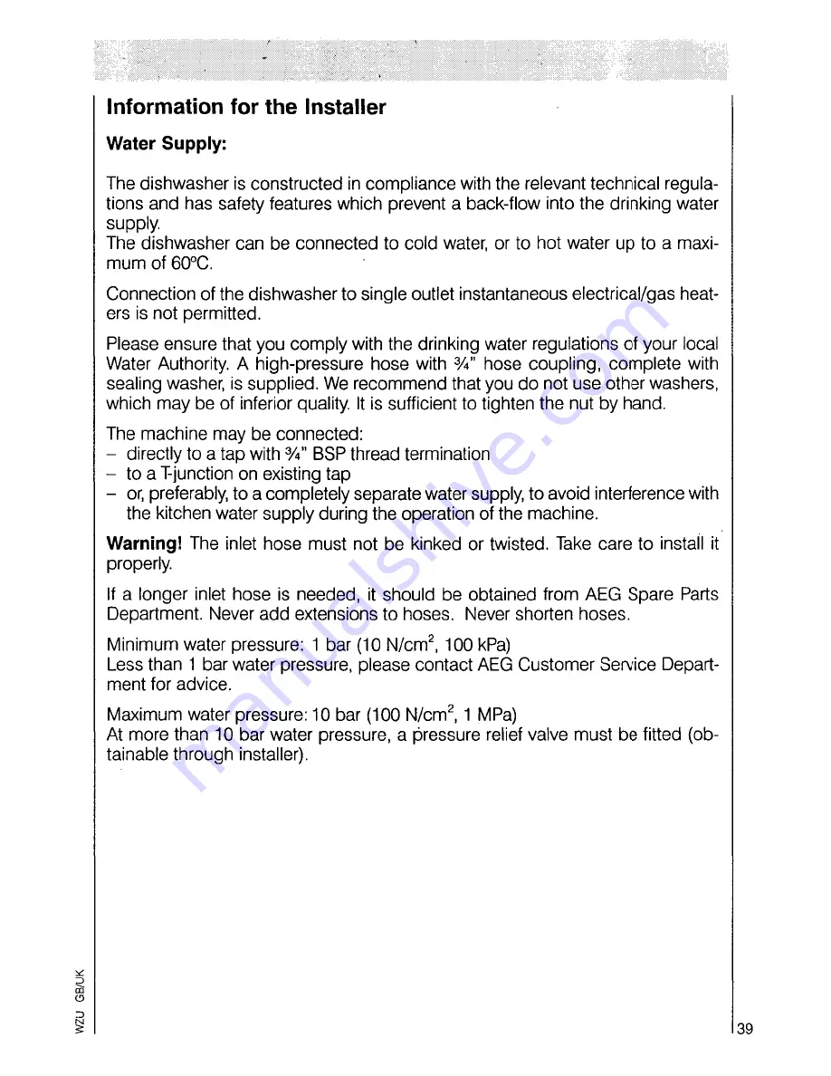 AEG OKO-Favorit 7080 Operating Instructions Manual Download Page 39