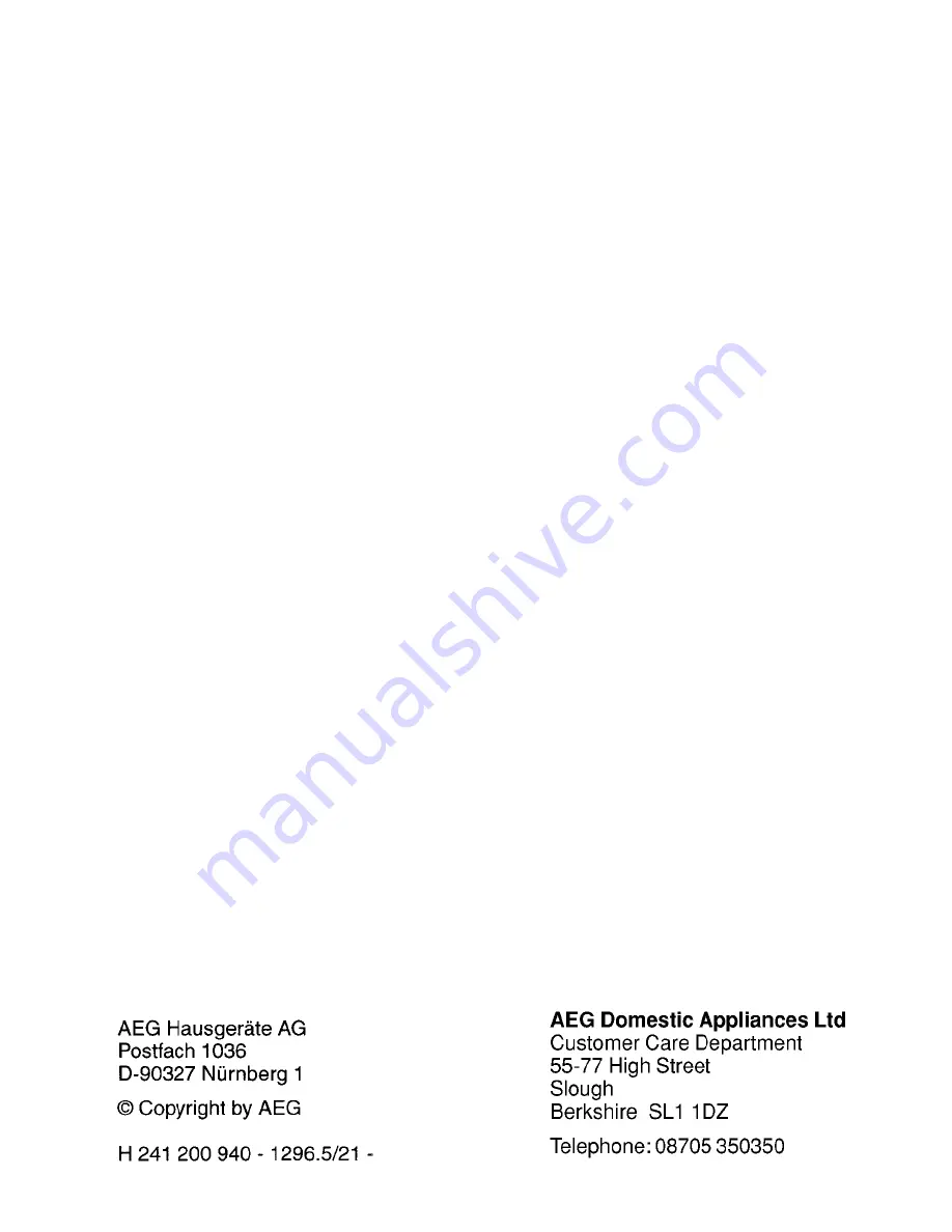 AEG oko favorit 8080 Operating Instructions Manual Download Page 48