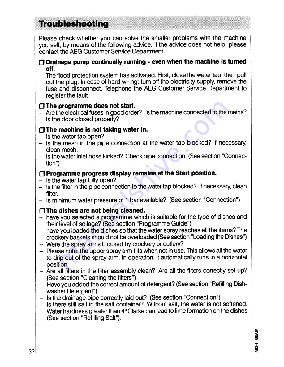 AEG OKO-Favorit 8081 E Operating Instructions Manual Download Page 32