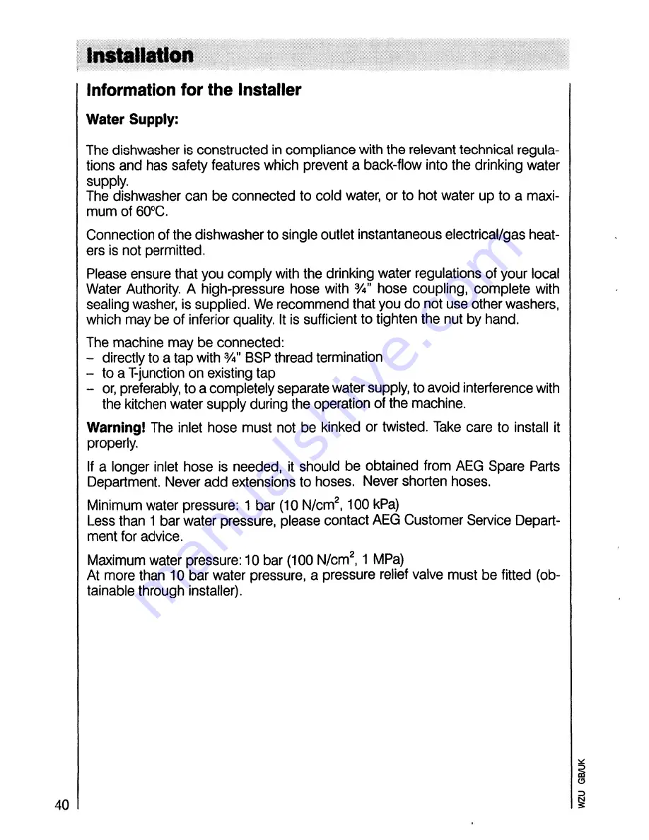 AEG OKO-Favorit 8081 E Operating Instructions Manual Download Page 40