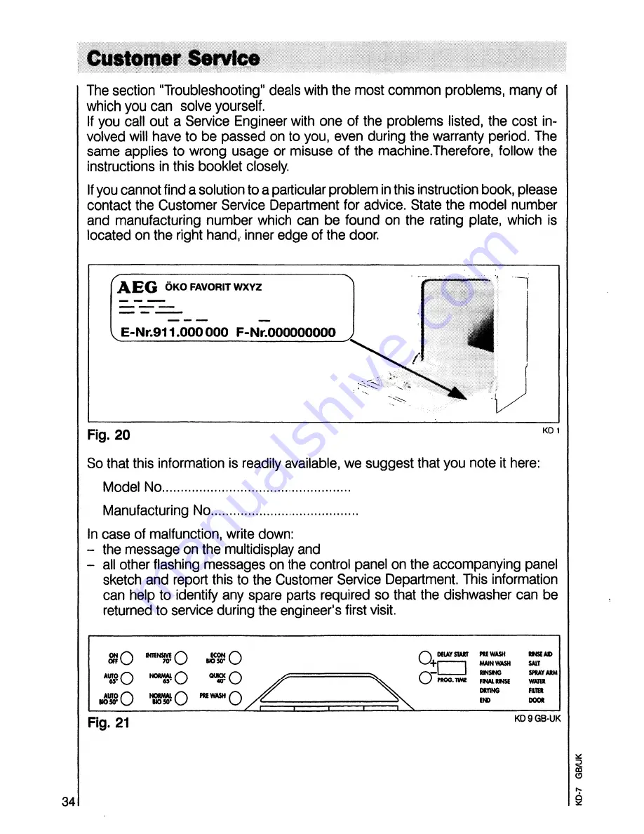 AEG oko favorit 8081 Operating Instructions Manual Download Page 34