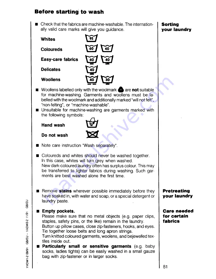 AEG OKO-Lavamat 605 Electronic Operating Instructions Manual Download Page 11