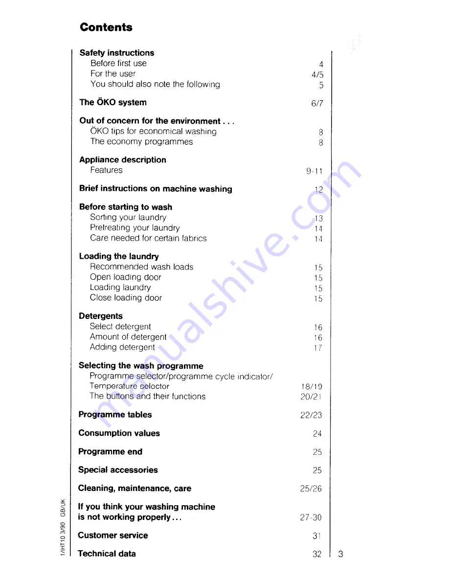 AEG Oko-Lavamat 610 electronic Operating Instructions Manual Download Page 3