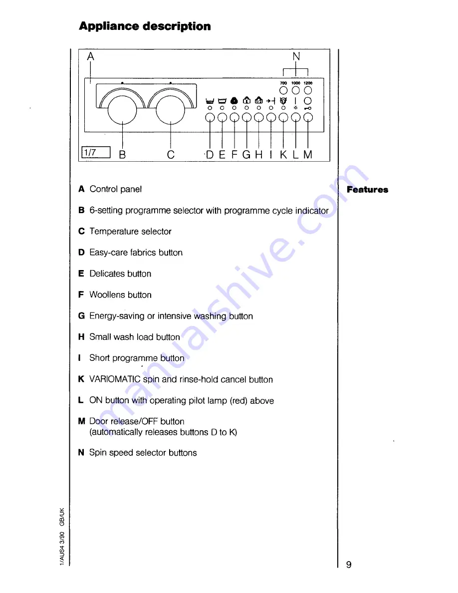 AEG oko lavamat 645 sensortronic Operating Instructions Manual Download Page 9