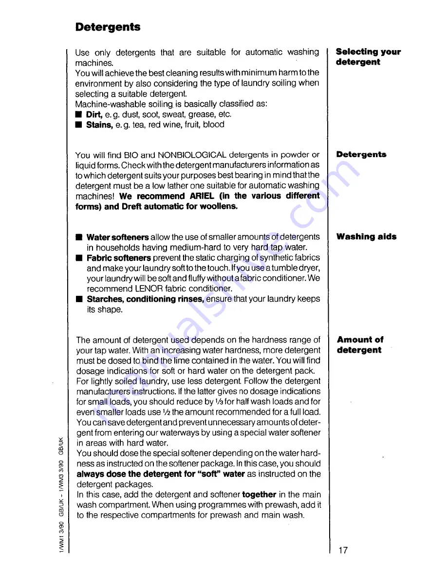 AEG oko lavamat 645 sensortronic Operating Instructions Manual Download Page 17