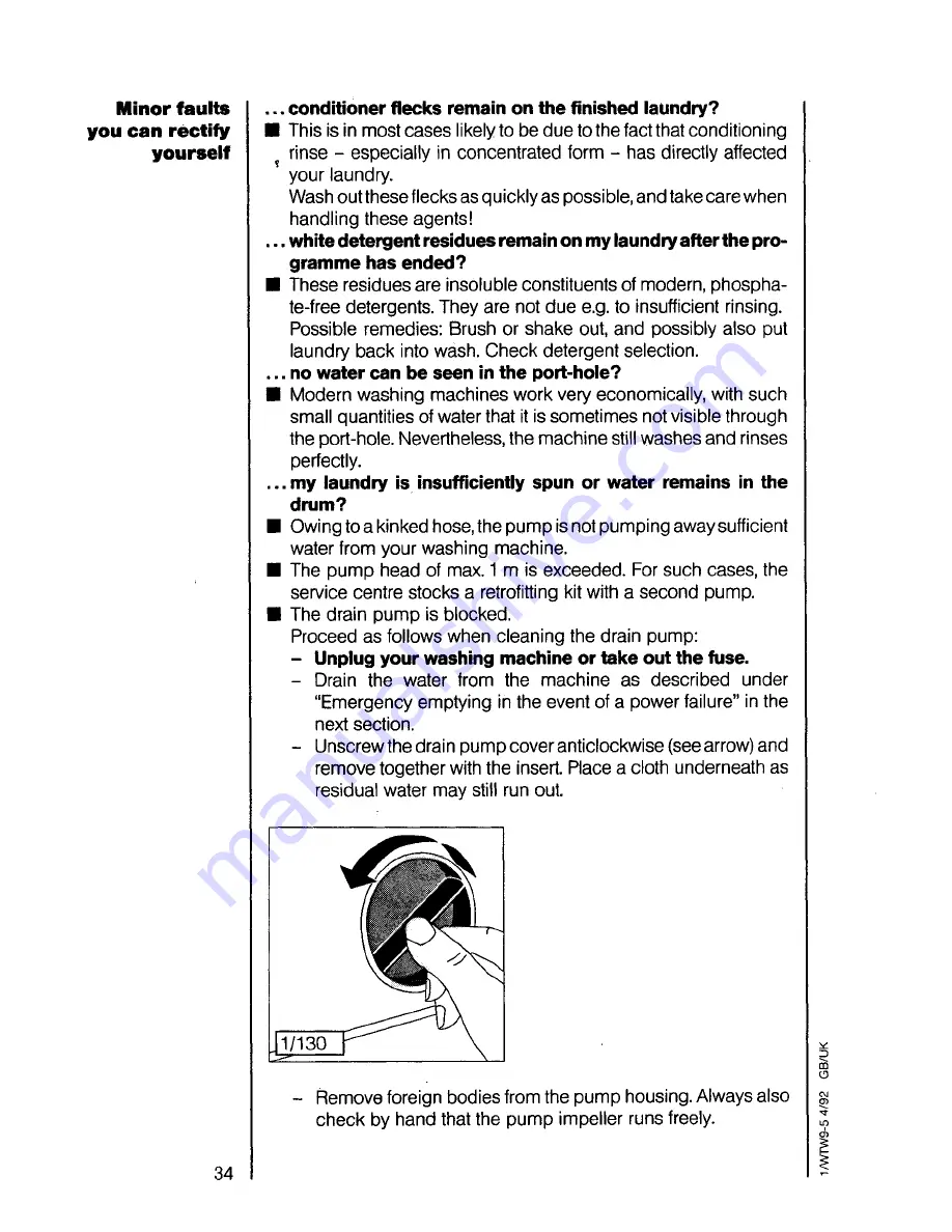 AEG oko lavamat 645 sensortronic Operating Instructions Manual Download Page 34