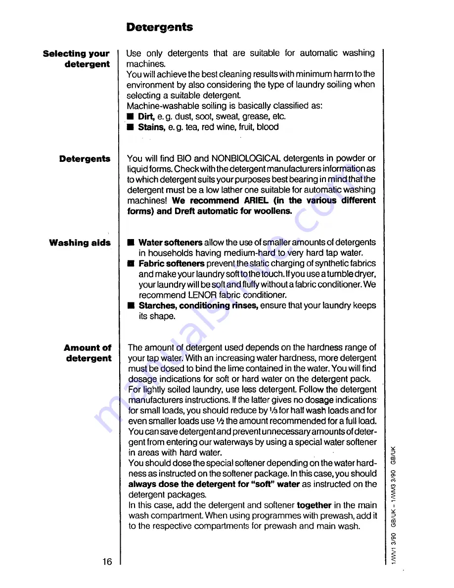 AEG OKO Lavamat 855 U electronic Operating Instructions Manual Download Page 16