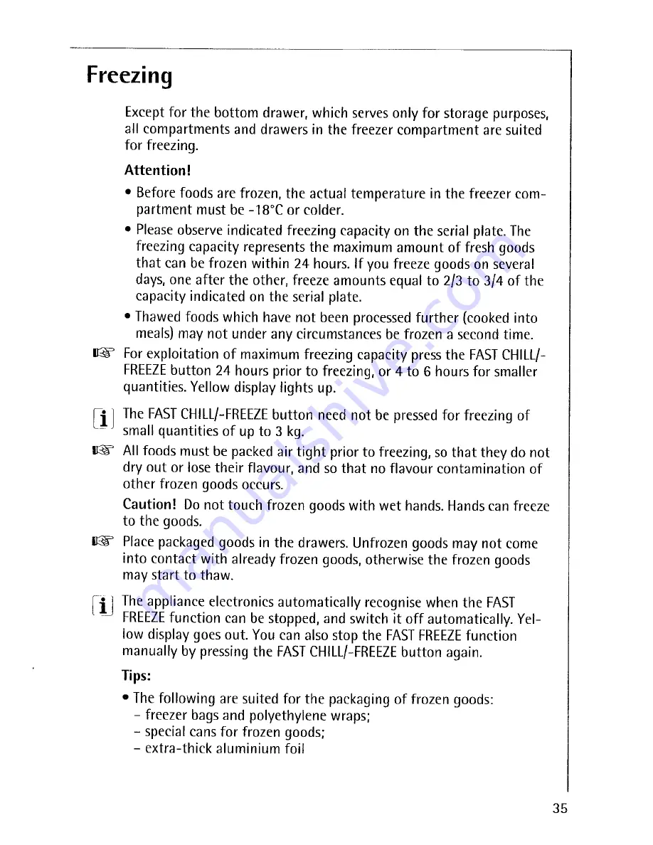 AEG OKO Santo Super 3473KG Operating Instructions Manual Download Page 35