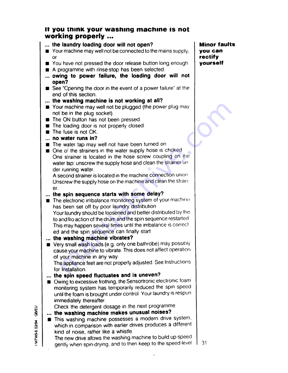 AEG OKO_LAVAMAT 635 sensortronic Operating Instructions Manual Download Page 31