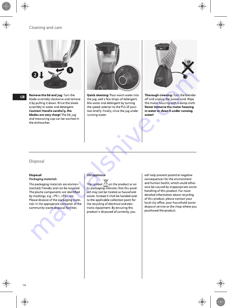 AEG PERFECTMIX SB175 Instruction Book Download Page 14