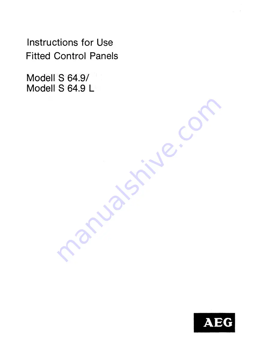 AEG S 64.9 Instructions For Use Manual Download Page 1