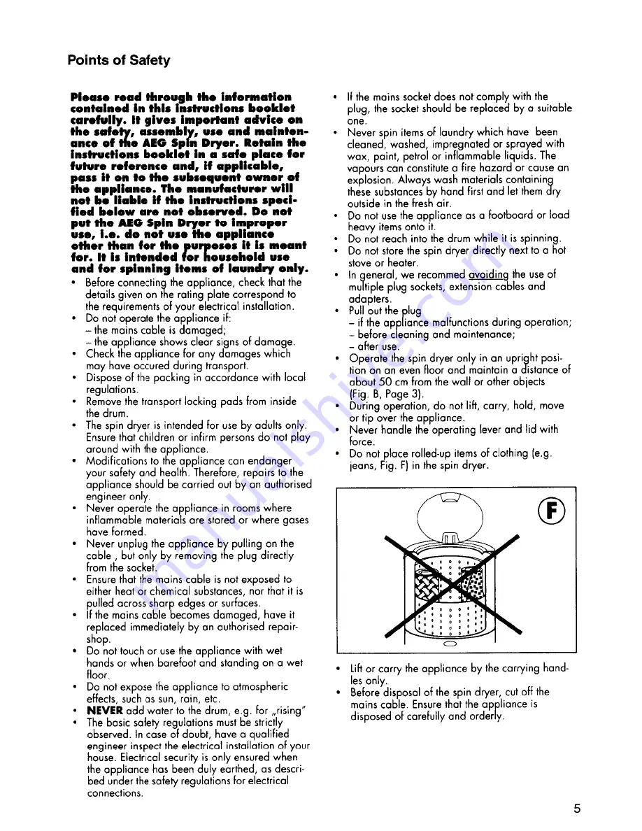 AEG SV 4528 Instructions For Use Manual Download Page 5