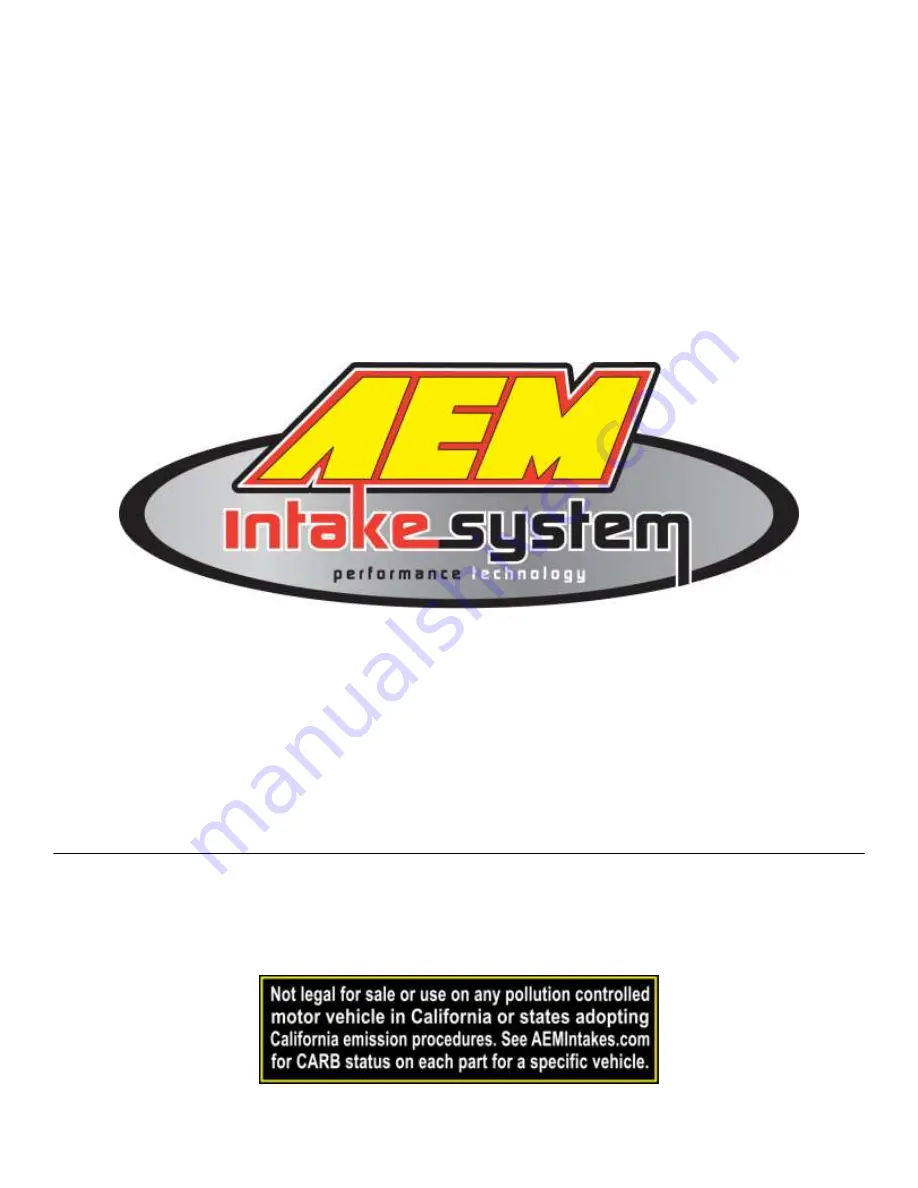 AEM 26-3000C Installation Instructions Manual Download Page 1