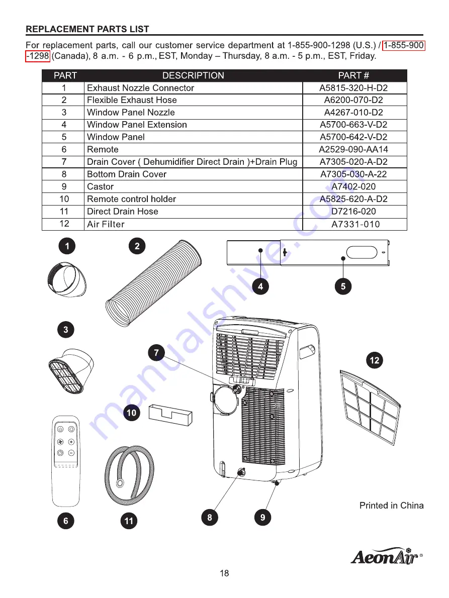 AeonAir 0625616 Manual Download Page 18